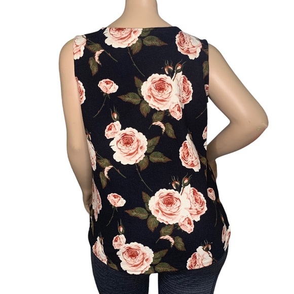 LulaRoe Sleeveless Top Pullover Size XL Roses Print Black and Pink - Picture 5 of 8